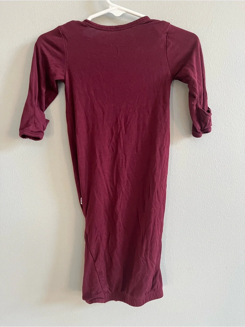 Little Sleepies Classic Burgundy Infant Gown Bamboo Size Newborn Gender Neutral